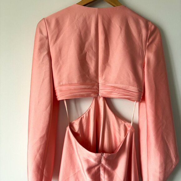 Gianni Bini Madeline Satin Plunge V-Neck Midi Dress NWT Size 0 - Picture 11 of 13